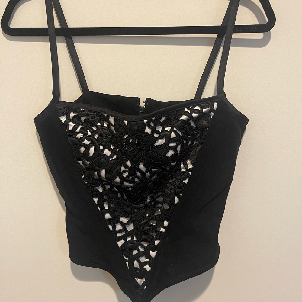 Cache’ Bustier - Vintage - Pretty Black and White